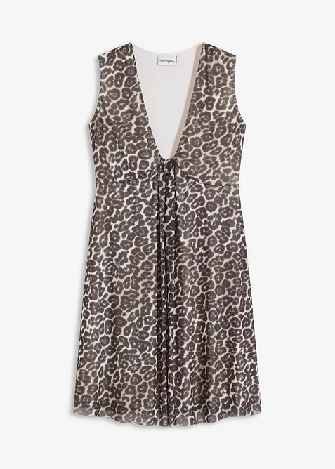 Jerseyklänning med mesh, bonprix