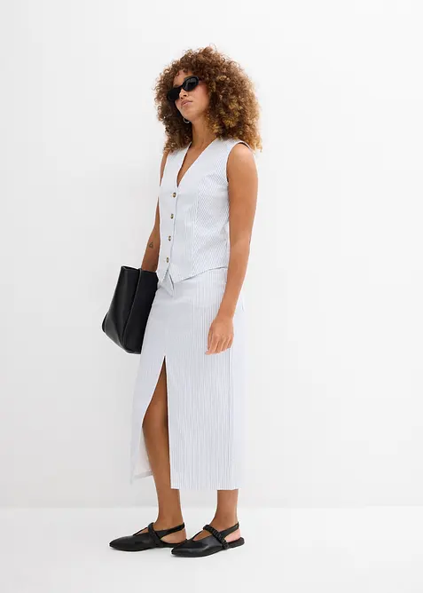 Jeansväst med ränder, bonprix