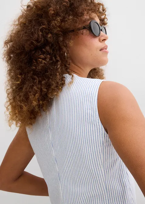 Jeansväst med ränder, bonprix