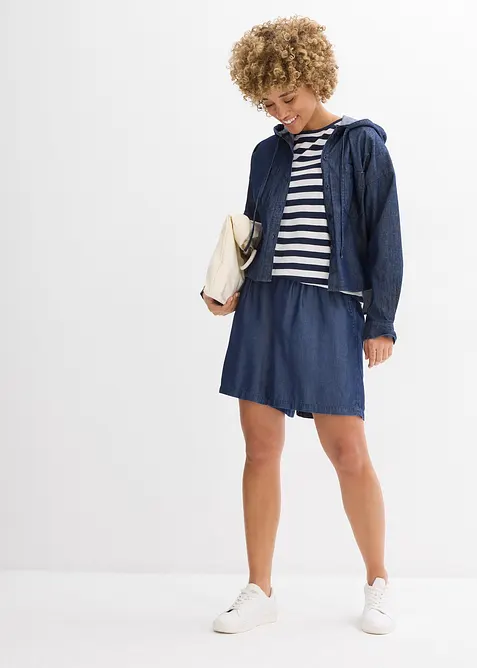 Dra på-shorts med smockad linning, bonprix