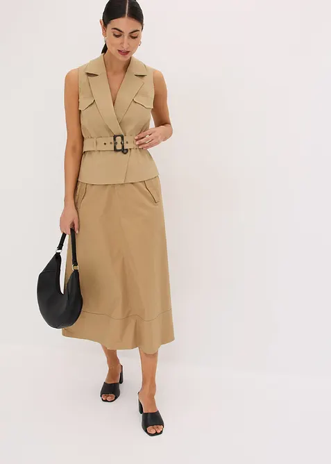 Väst med skärp, bonprix