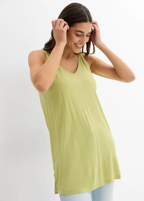 Långt linne i viskosmix, bonprix