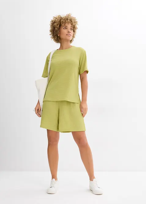 Dra på-shorts av kräpp, bonprix