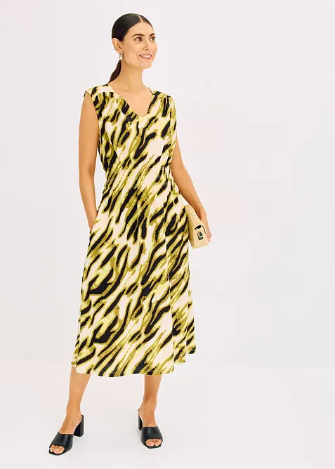 Jerseykl&auml;nning med smock, bonprix