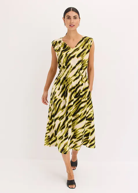 Jerseykl&auml;nning med smock, bonprix