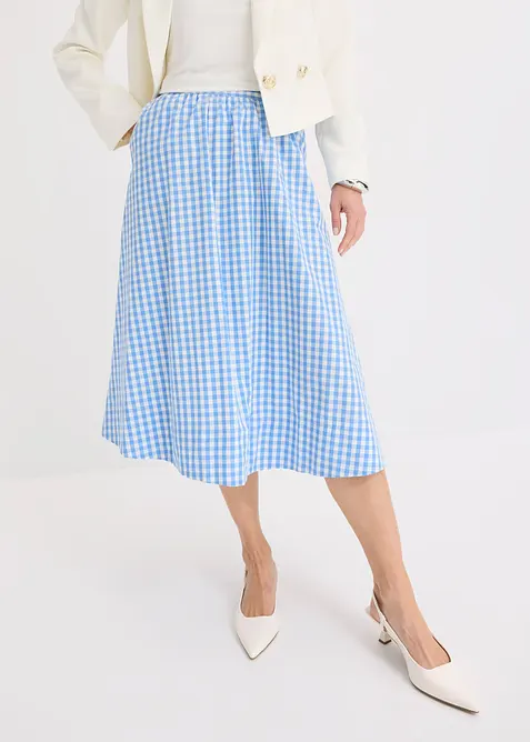 Mellanlång kjol i ren bomull, bonprix