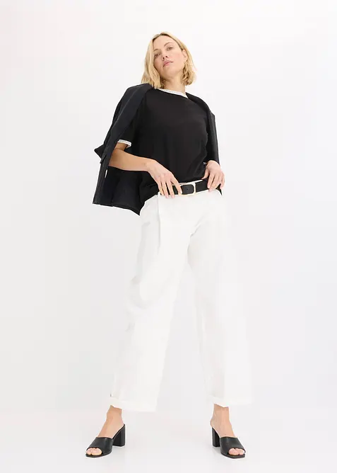 Topp med spetskant, bonprix