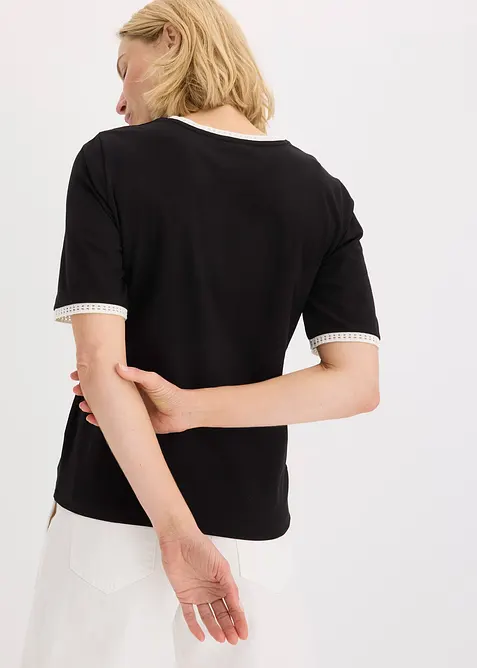 Topp med spetskant, bonprix