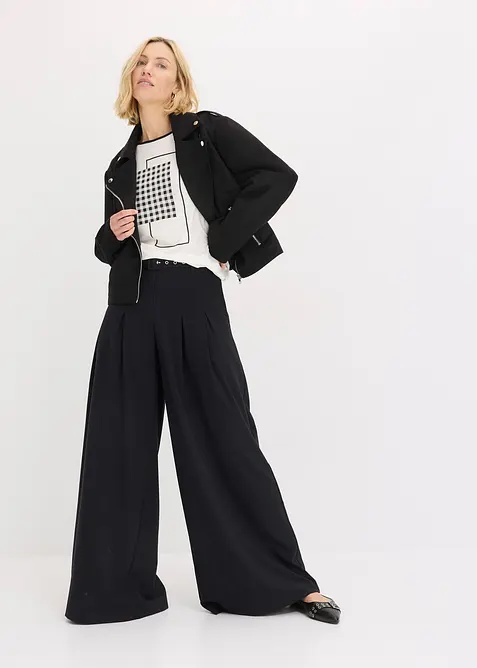 Topp med placerat tryck och kontrastf&auml;rgade passpoaler, bonprix