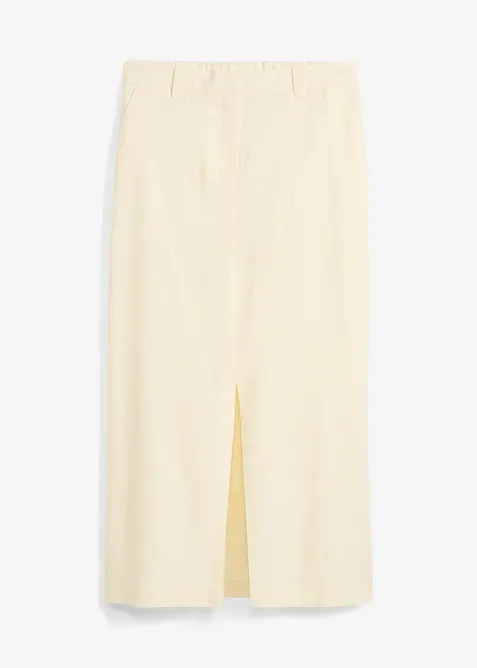 Mellanlång kjol i luftig linnemix, bonprix