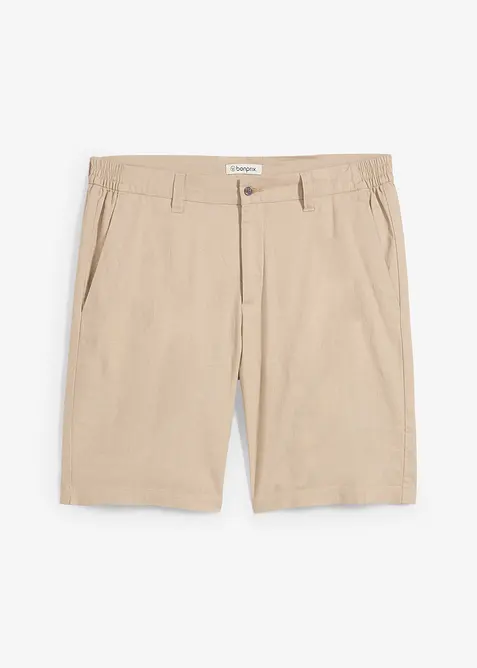 Bermudas i chinosmodell med linne, Regular Fit, bonprix