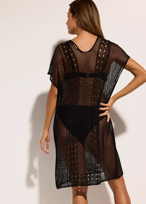 Strandkl&auml;nning av mjuk viskos i virkad stil, bonprix