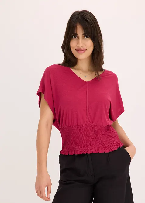 Topp med smock i nederkant, bonprix