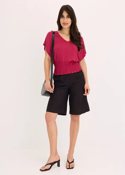 Topp med smock i nederkant, bonprix