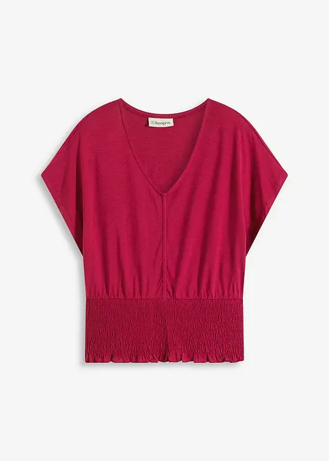 Topp med smock i nederkant, bonprix