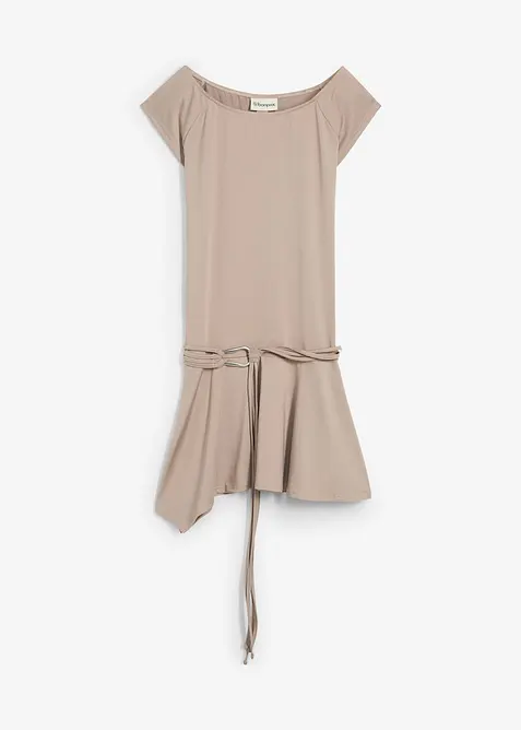 Trikåklänning med skärpdetalj, bonprix