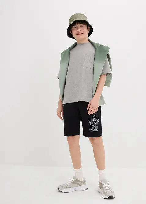 Jerseybermudas f&ouml;r barn med ekologisk bomull (2-pack), bonprix