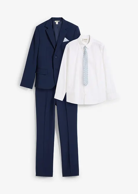 Kostym + skjorta + slips (4 delar), bonprix