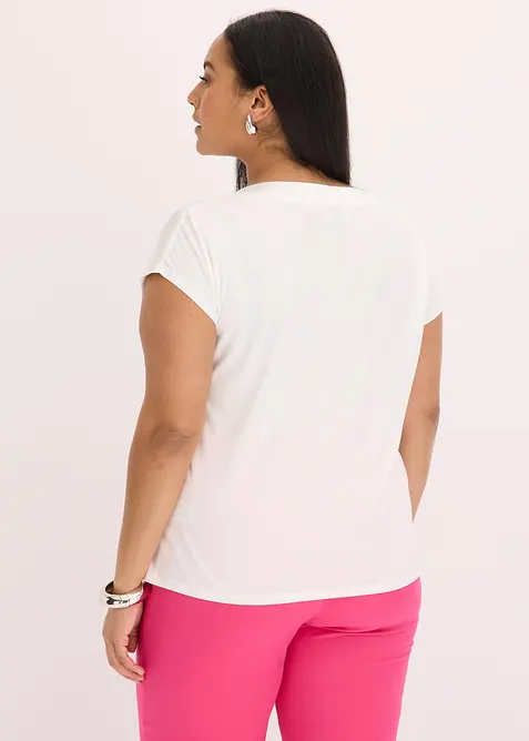 Topp med satindetaljer på axlarna, bonprix