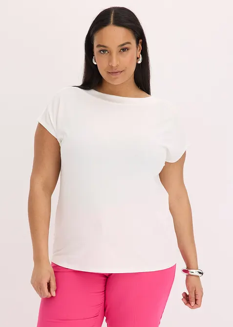 Topp med satindetaljer på axlarna, bonprix