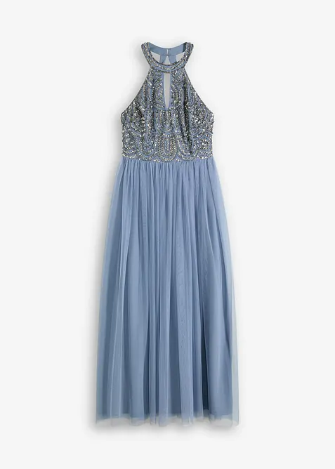 Maxiklänning med paljettbroderi, bonprix