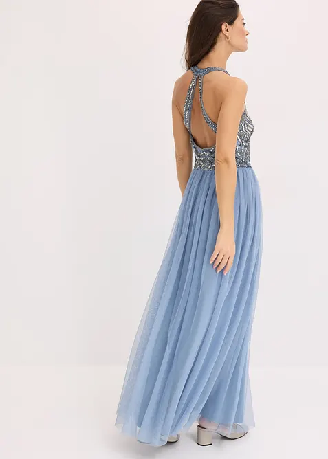 Maxiklänning med paljettbroderi, bonprix