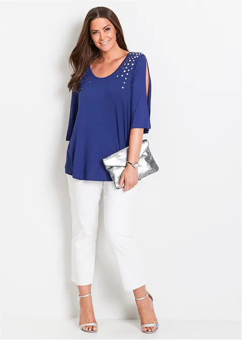 Stretchig dra på-byxa i 7/8-längd, bonprix