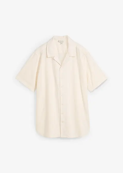 Kortärmad skjorta med linne, bonprix