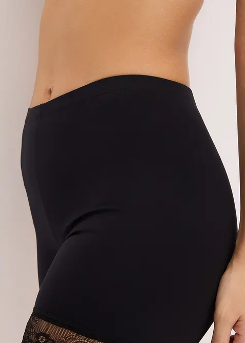 Cykelbyxa i svalkande polyamid och "anti skav"-ben i spets, bonprix