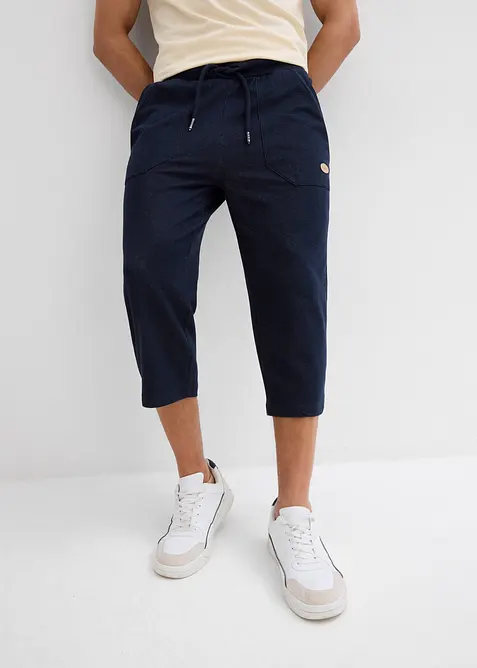 3/4-sweatbyxa i denimlook med bekväm midja, bonprix