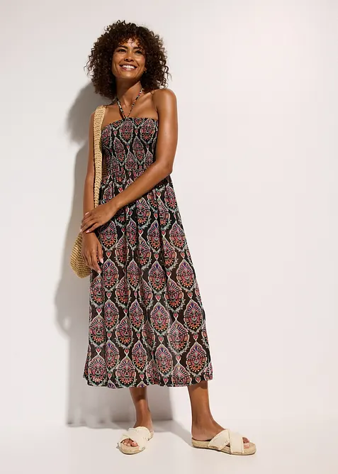 Strandklänning av chiffong, bonprix