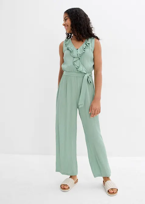 Jumpsuit i mjukt, krinklat material, bonprix
