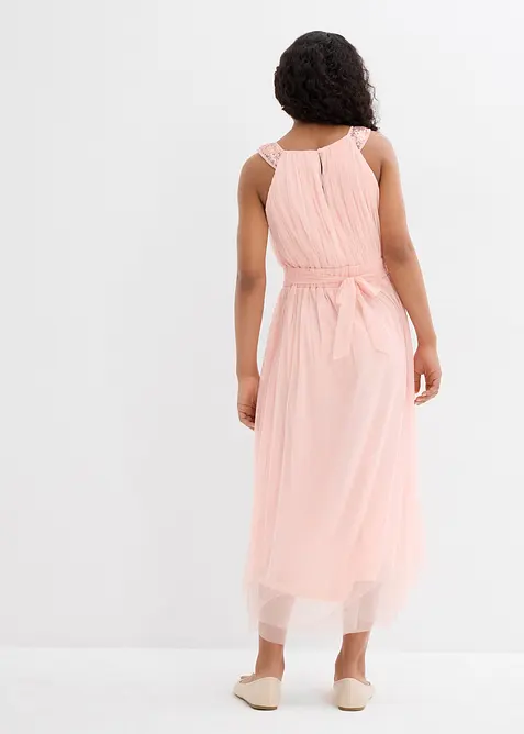 Maxiklänning med dekorativa paljetter för barn, bonprix