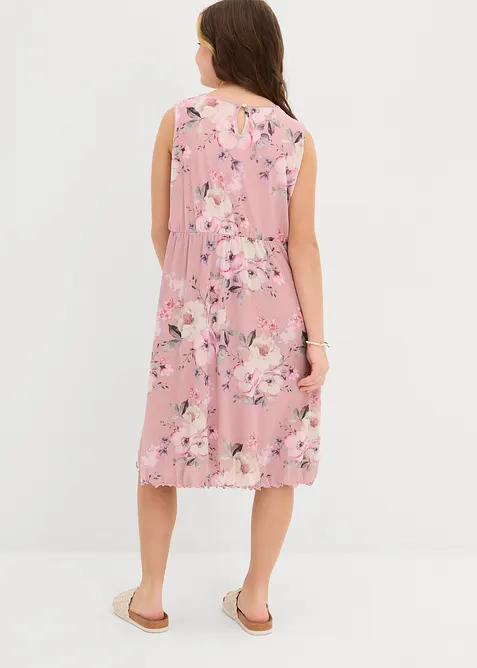 Mönstrad och luftig meshklänning, bonprix