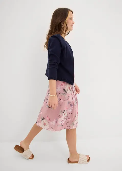 Mönstrad och luftig meshklänning, bonprix