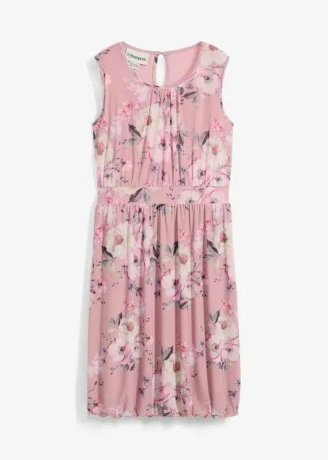 Mönstrad och luftig meshklänning, bonprix