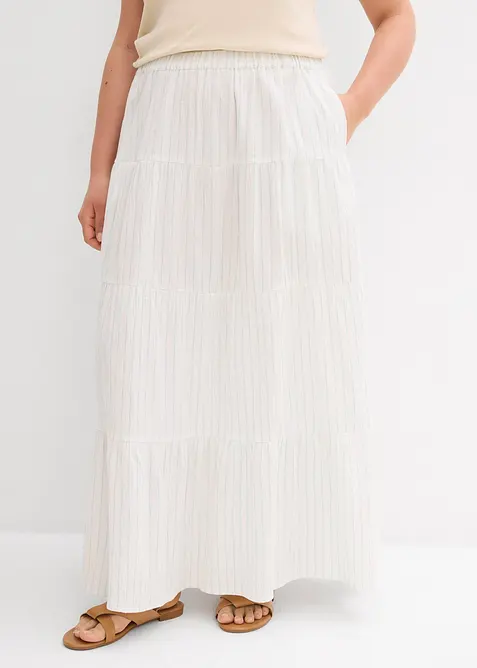 Randig maxikjol av ren bomull, bonprix