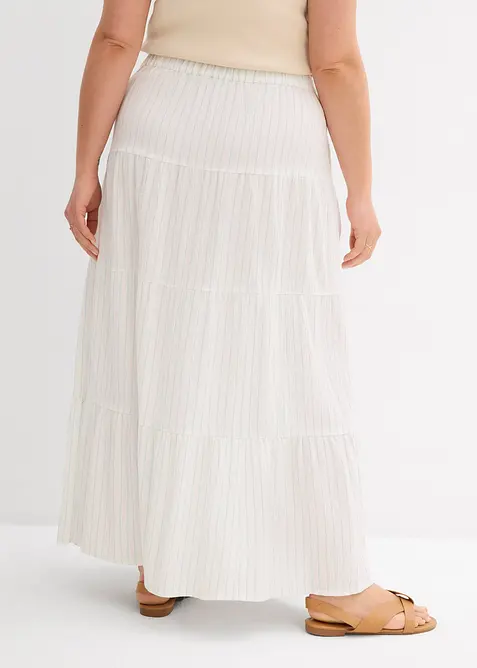 Randig maxikjol av ren bomull, bonprix