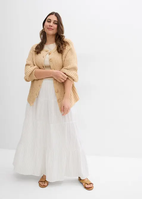 Randig maxikjol av ren bomull, bonprix