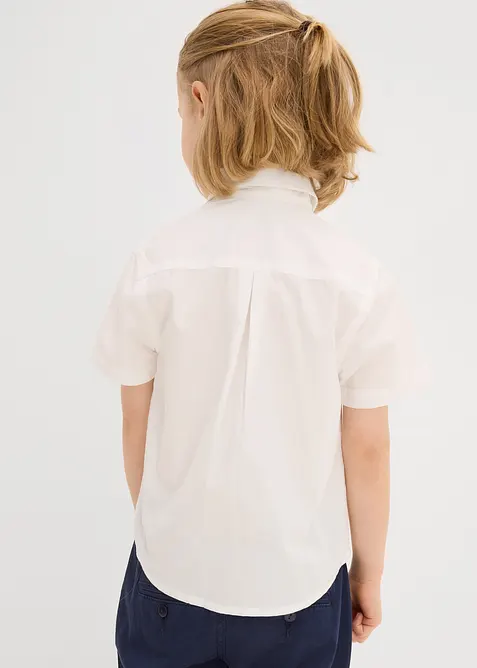 Kortärmad skjorta och fluga för barn (2 delar), ren bomull, bonprix