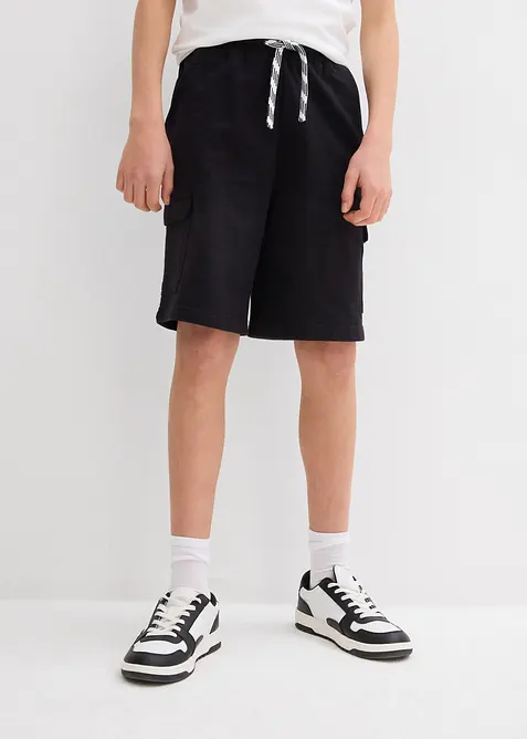 Trikåbermudas med cargofickor för barn i ren ekologisk bomull, bonprix