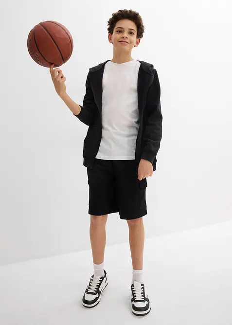 Trikåbermudas med cargofickor för barn i ren ekologisk bomull, bonprix