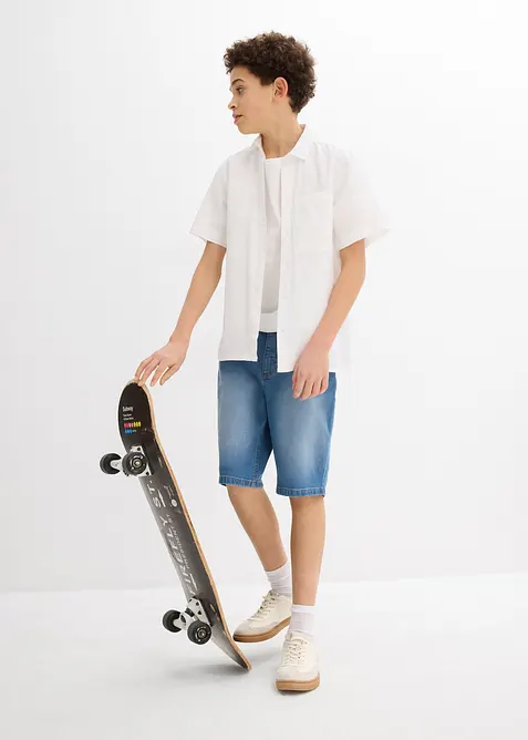 Stretchiga jeansshorts för barn (2-pack), Regular Fit, bonprix