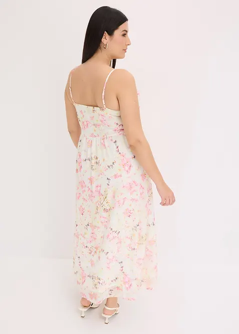 Maxiklänning av mönstrad mesh, bonprix