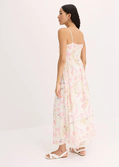 Maxiklänning av mönstrad mesh, bonprix