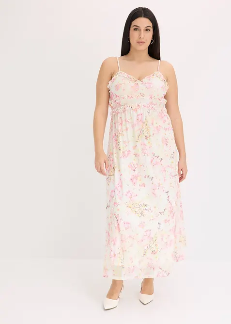 Maxiklänning av mönstrad mesh, bonprix