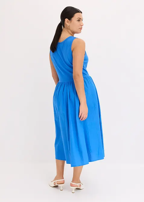 Jerseyklänning i materialmix, bonprix