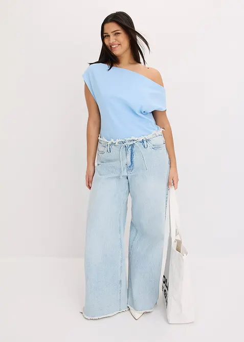 Off-shoulder-topp av ren ekologisk bomull, bonprix