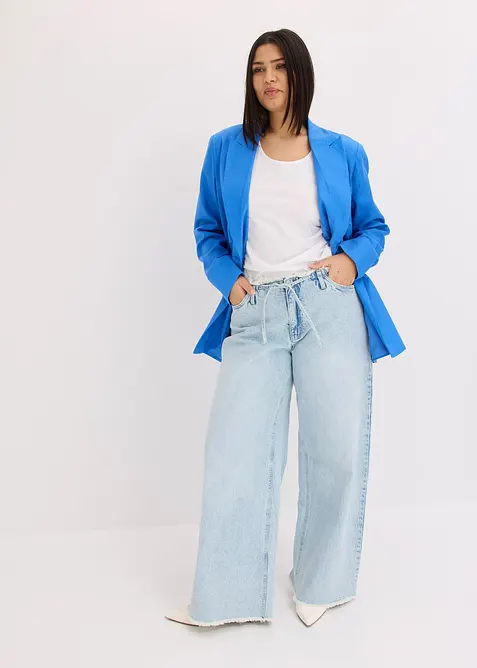 Ledig linnekavaj med breda slag, bonprix