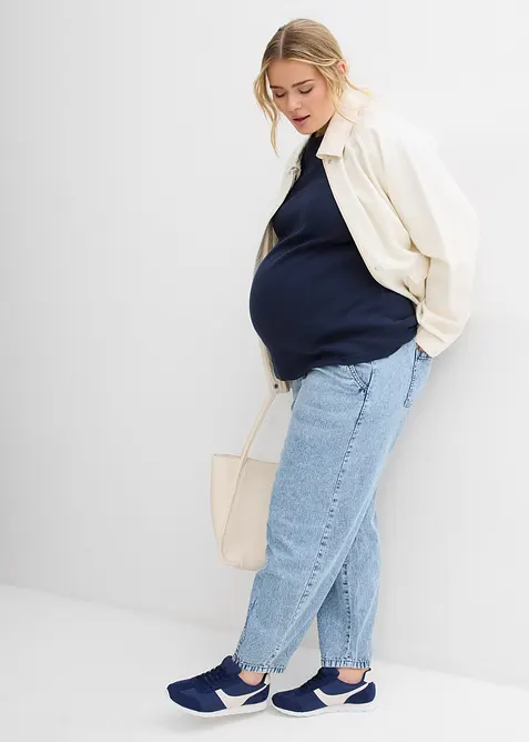 Ribbstickad mammatopp i ren ekologisk bomull (2-pack), bonprix